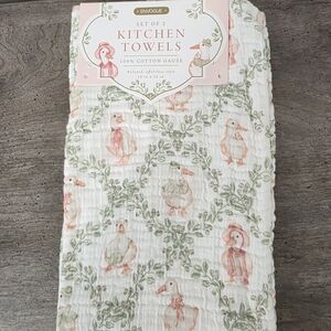 Viral Envogue Easter Goose Kitchen Towels set of 2 100% cotton gauze